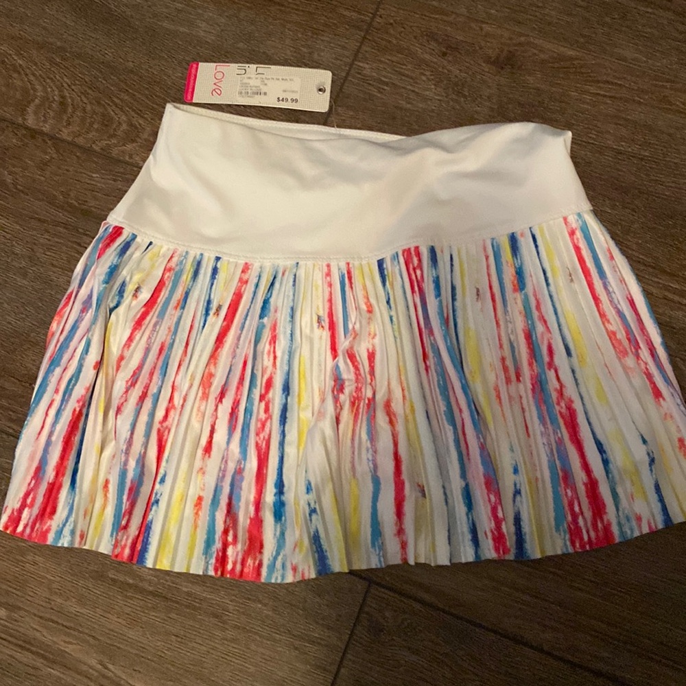 Lucky in Love. Muti-color, Tye dye pleat tier.
